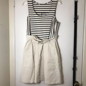 Derek Lam 10 Crosby Black Cream Stripe Tank dress
